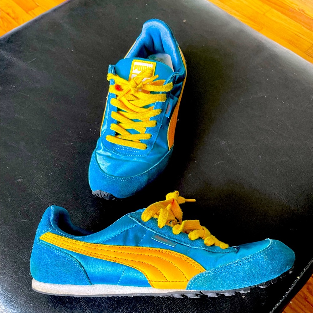 🔽Puma Vintage Y2k Vibrant Leather Bright Neon Leather Tie street flashy 8 retro